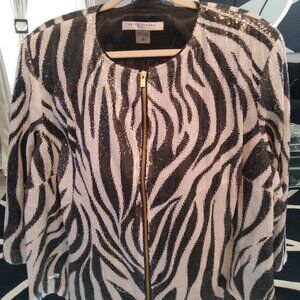 Peter Nygard SZ 22 Vintage 80s sequin animal print jacket.